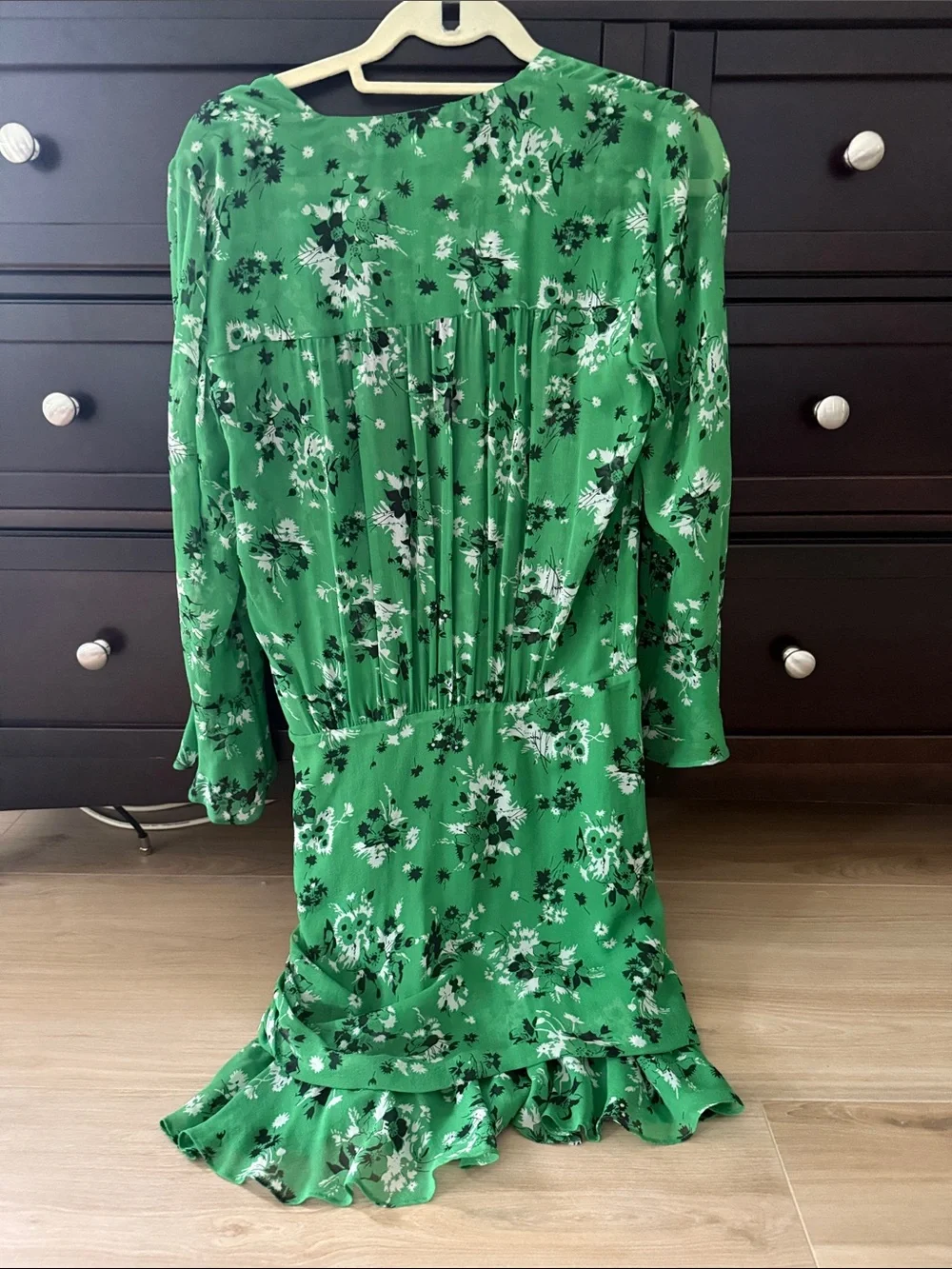 Veronica Beard Emerald Green Floral Wrap Dress size 4 - Picture 3 of 3
